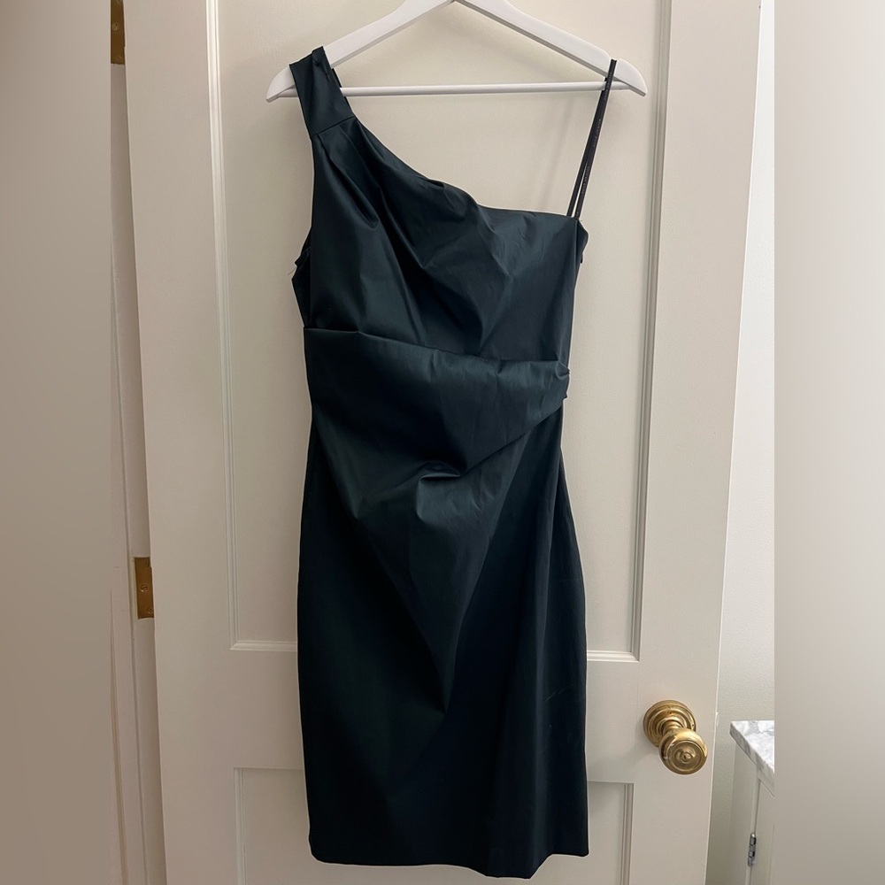 David Meister Dark green One-Shoulder Dress